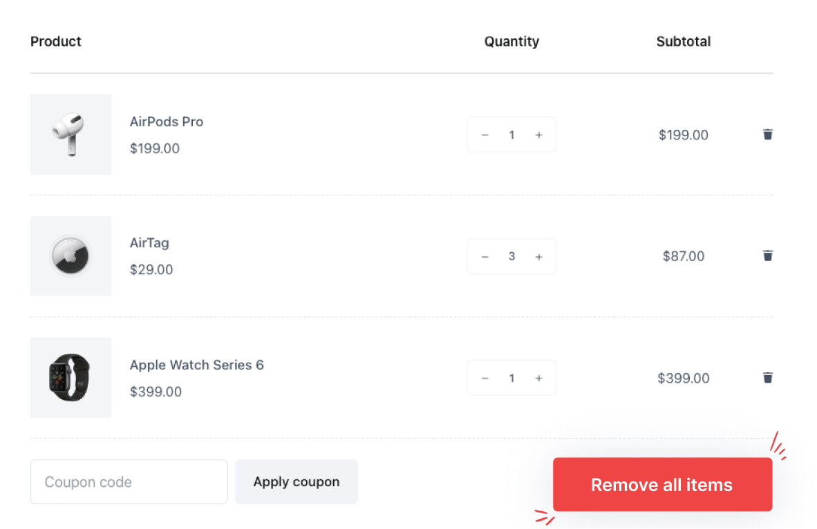 Remove all items from cart UXHeart min - UX Heart