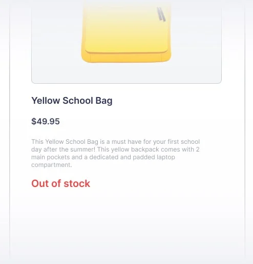 Smart Back in Stock Notifier 1 sbisn hero yellow school bag min - UX❤️